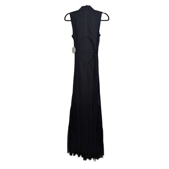 NWT Staud Black Daffodil Sleeveless Tiered Hem Maxi Dress Size Medium - Picture 4 of 13